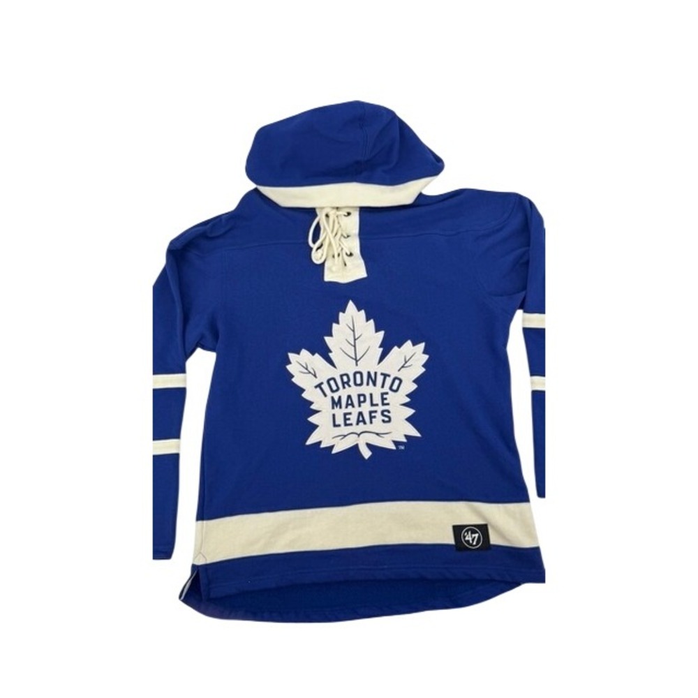 '47 Toronto Maple Leafs Hoodie Men Small Blue Lace Up NHL Hockey Fan Gear